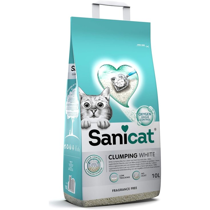 SANICAT CLUMPING WHITE UNSCENTEND 10 LT