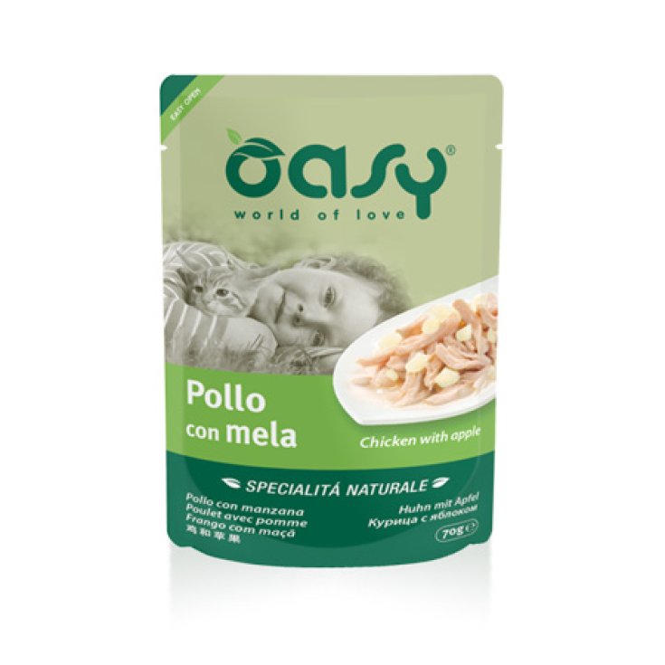 OASY WET CAT HUHN MIT APFEL 70G