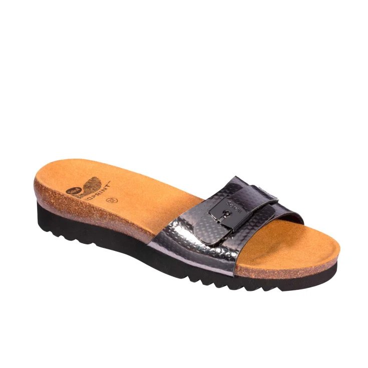Dr. Scholl Ginni Geometrisch bedruckte silberne Pescura 41