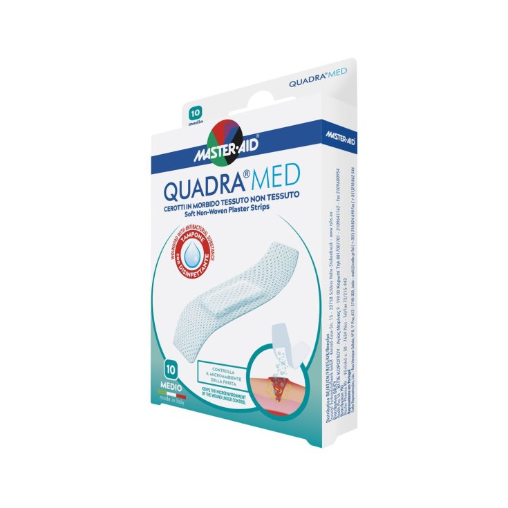 Master-Aid® Quadra Med® Weiche Vlies-Pflasterauflage mit Desinfektionsmittel 10 Streifen Medium