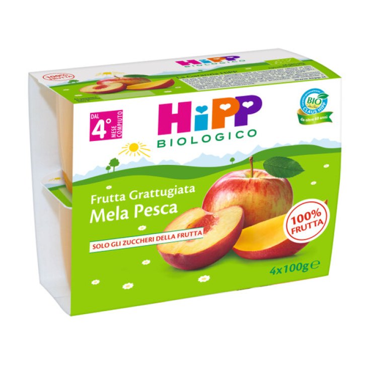 HiPP Bio Reibefrüchte Apfel Pfirsich 4x100g