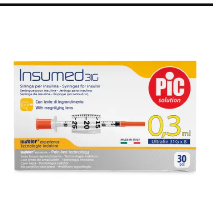 Pic Solution Insumed Insulinspritze 0,3 ml G31x8 30 Stück