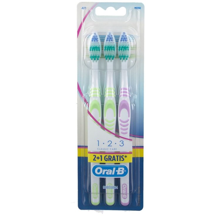 Oral-B® 1 2 3 Classic Care 40 MEDIUM Handzahnbürste X 3