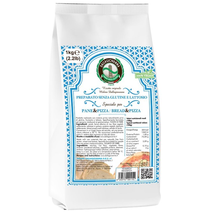 DallaGiovanna Spezialmehl Brot und Pizza glutenfrei und laktosefrei 1kg