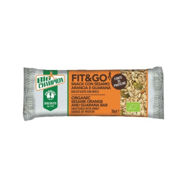 Biochampion Fit & go Probios Orangen-Sesam- und Guarana-Riegel 30 g