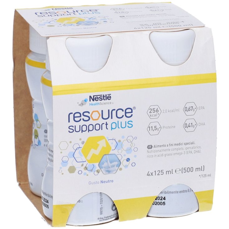 Nestlè Health Science Resource Support Plus Kalorienreiches und proteinreiches Getränk mit EPA und DHA 4 x 200 ml