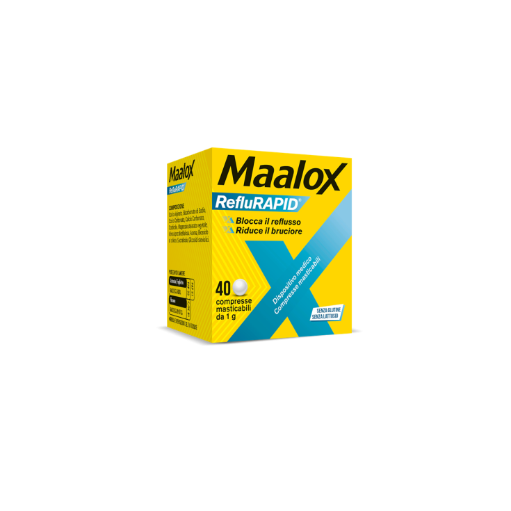 Sanofi Maalox RefluRAPID Glutenfreies laktosefreies Medizinprodukt 40 Kautabletten