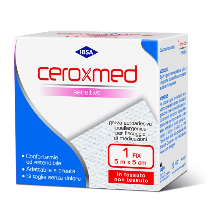 Ceroxmed Sensitive Fix IBSA 1 Selbstklebende Gaze 5mx5cm