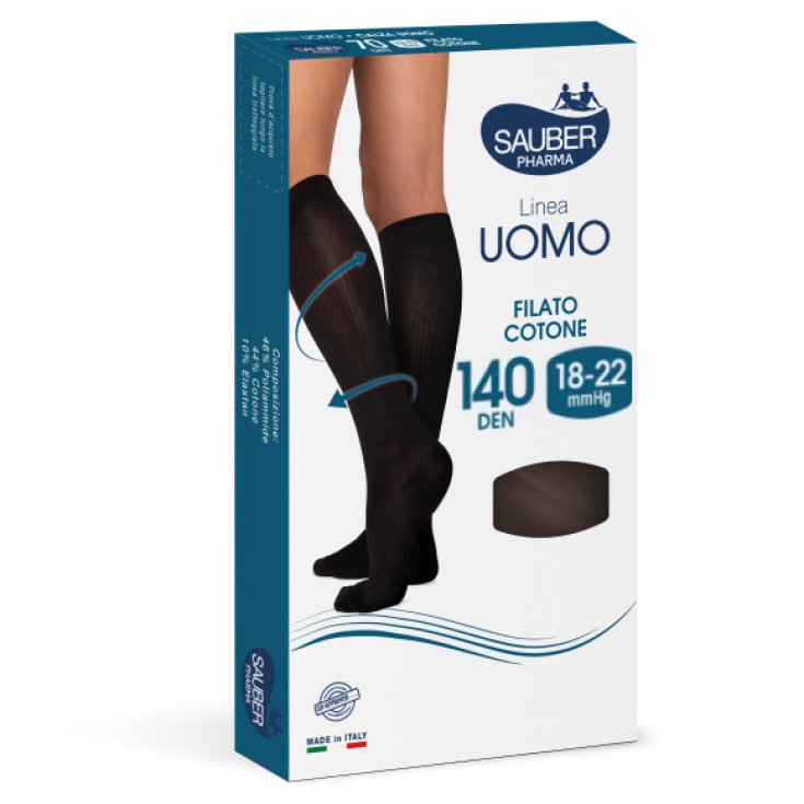 Sauber Pharma Herren Line 140 DEN Baumwollsocken Farbe Schwarz Gr. G (43-45)