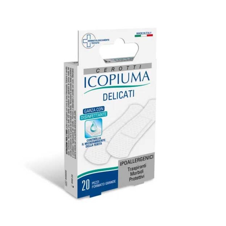 Icopiuma-Pflaster in nicht allergenem, hypoallergenem, zartem Großformat, 20 Stück