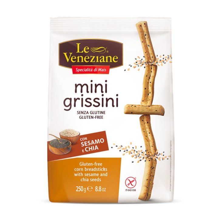 Le Veneziane Mini-Brotstangen mit Sesam und Chia glutenfrei 250g