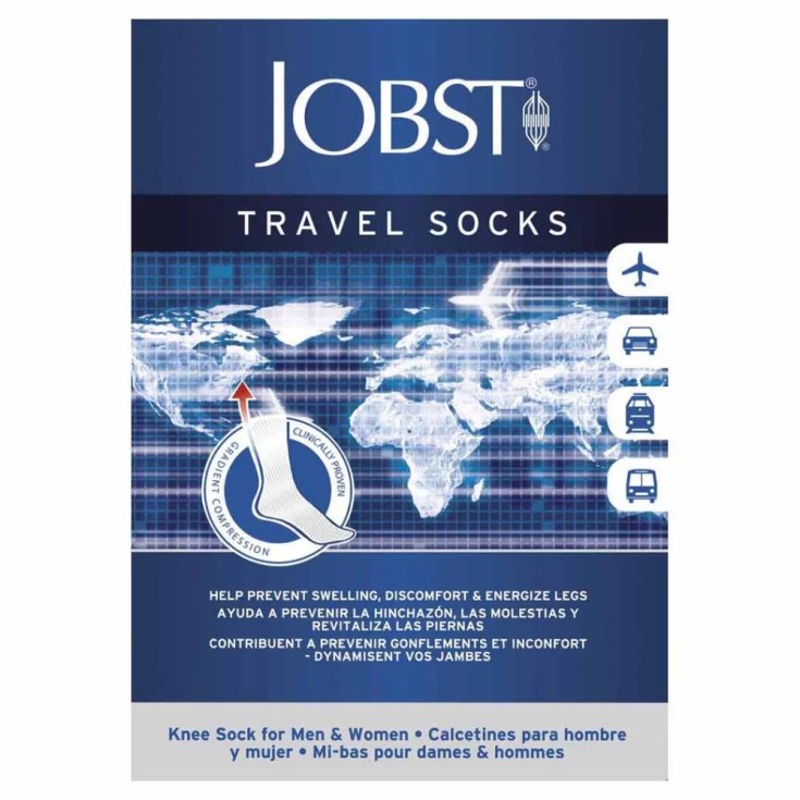 Jobst Reisesocken Kniestrümpfe Herren Blau Gr. S