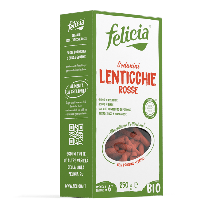 Felicia Bio Sedanini Pasta mit roten Linsen glutenfrei 250g