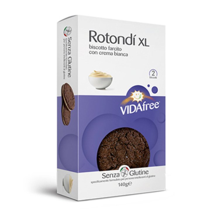 Vidafree Round White Cream BIscotto Gefüllt Glutenfrei 140g