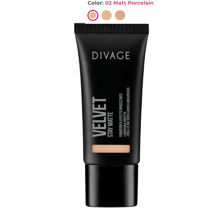 Divage Velvet Stay Matte Fluid Foundation Effect Matt 02 Porzellan