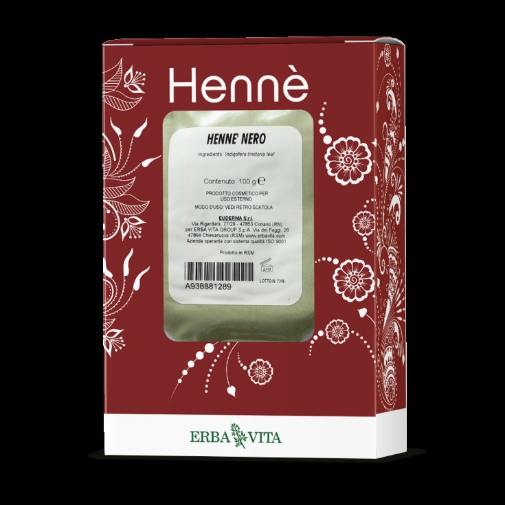 ErbaVita Henna Haarfarbe Schwarze Farbe 100g