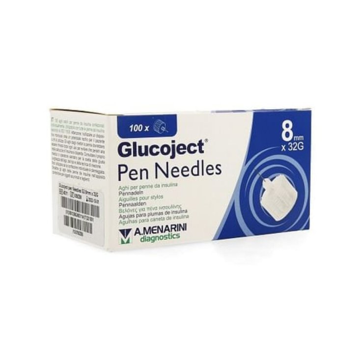 Menarini Glucoject Nadelstift Maß 8mm G31 100 Stück