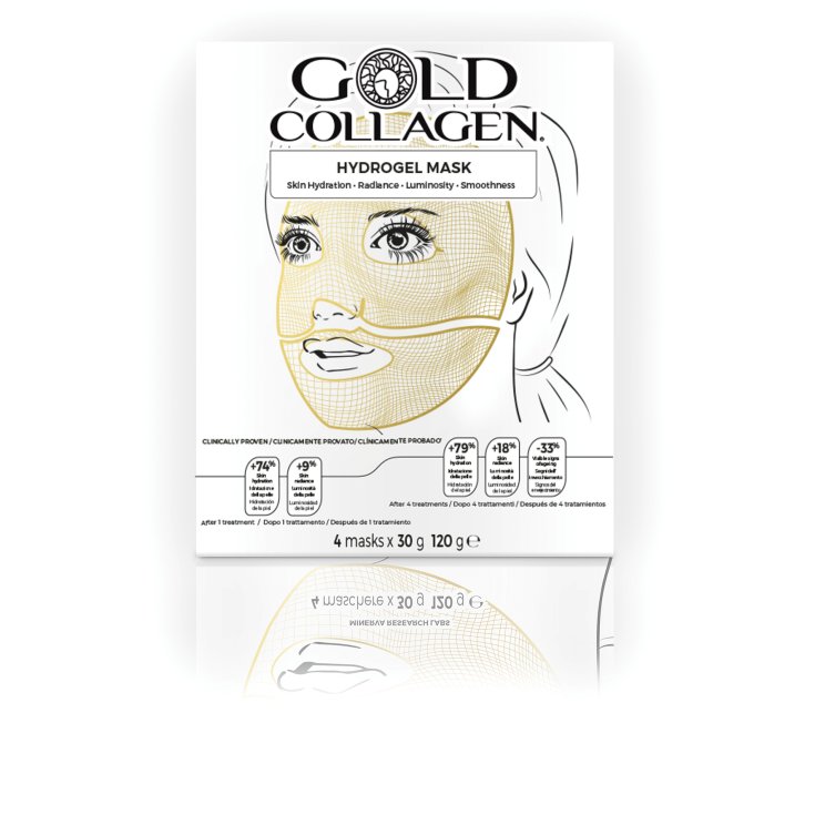 Gold Collagen Hydrogel Mask Feuchtigkeitsspendende Gesichtsmaske 4 Masken