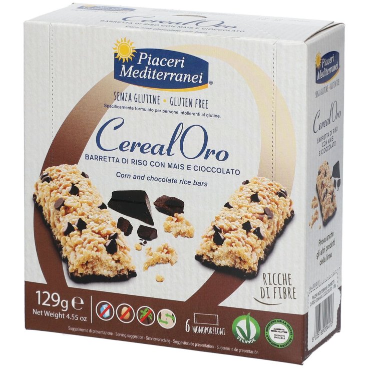 Piaceri Mediterranei Cereal Oro Reis Mais und Schokoriegel 6 Einzelpackungen