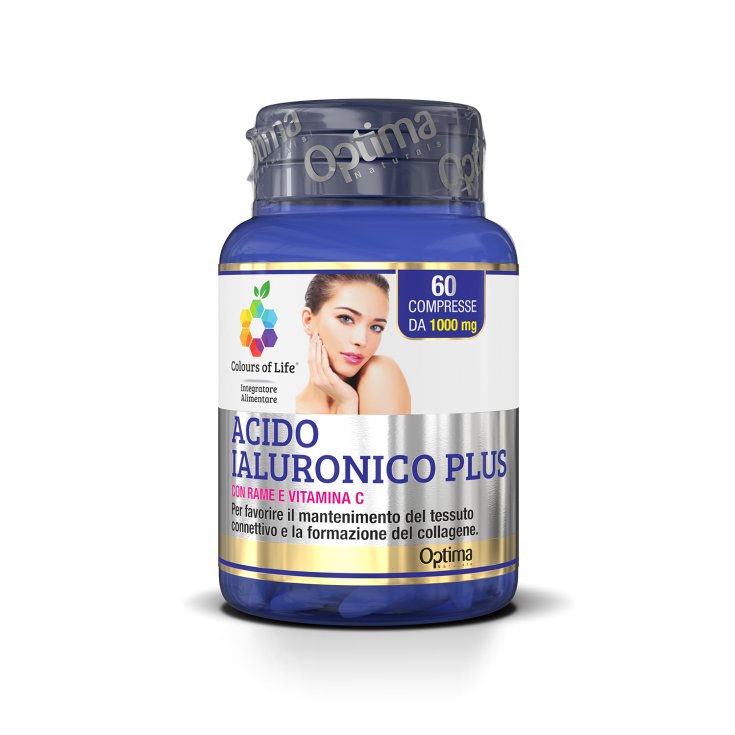 Hyaluronsäure Plus mit Kupfer und Vitamin C Colors of Life® Optima Naturals 60 Tabletten