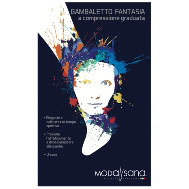 ModaSana Fantasy Kniestrümpfe Lines Fuxia-Schwarz Größe M 1 Paar