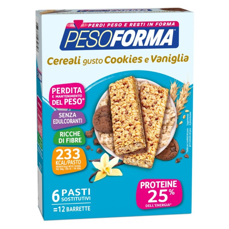 Pesoforma Meal Replacement Müsliriegel Taste Cookies and Vanilla 12 Riegel