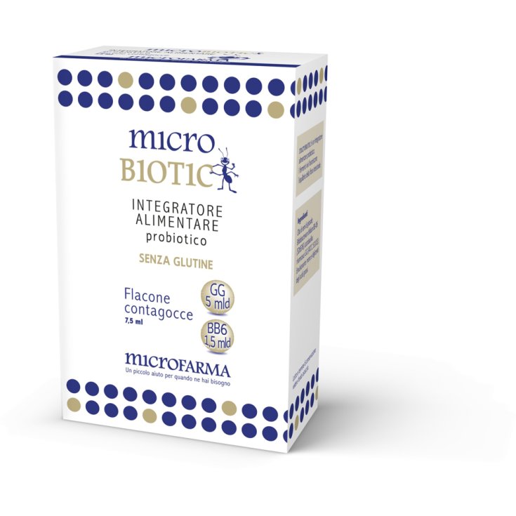 Microfarma Mikrobiotische Tropfen Nahrungsergänzungsmittel Glutenfrei 7,5 ml