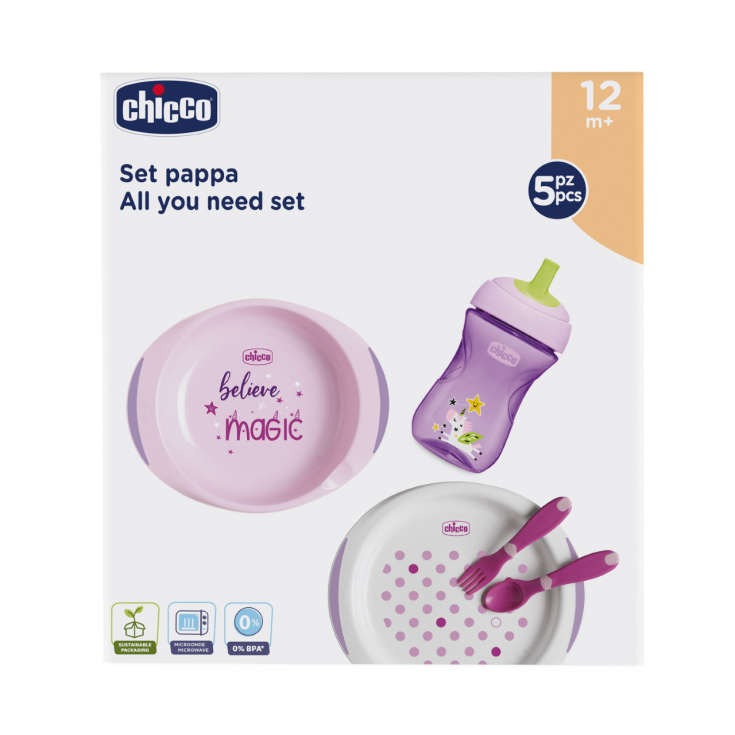 Chicco All You Need Geschirrset 12m + Rosa