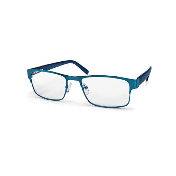 Pikdare Lesebrille Foocus Modell Metallfarbe Blau +1