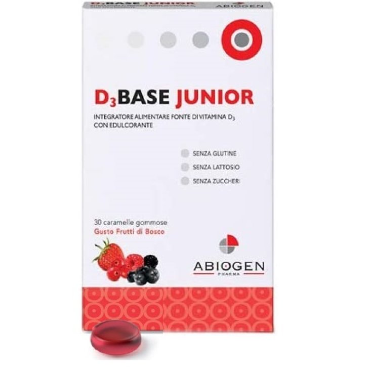Abiogen D3base Junior Nahrungsergänzungsmittel 30 Wildbeeren Bonbons