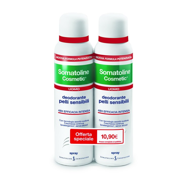 Somatoline Cosmetic Deodorant für Männer Sensitive Skin Duo 2x150ml