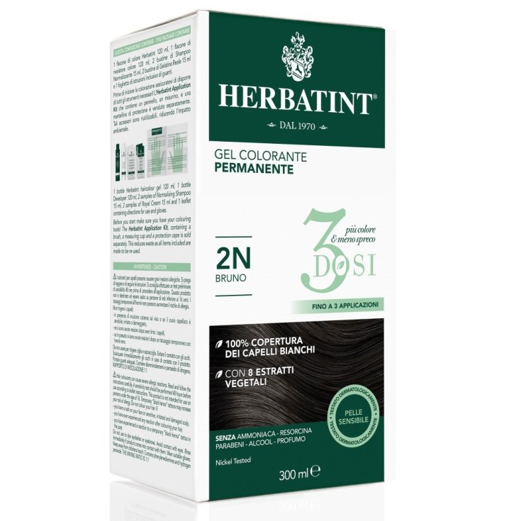 Herbatint 3dosi Permanent Color Gel Gradation 2N Braun 300ml