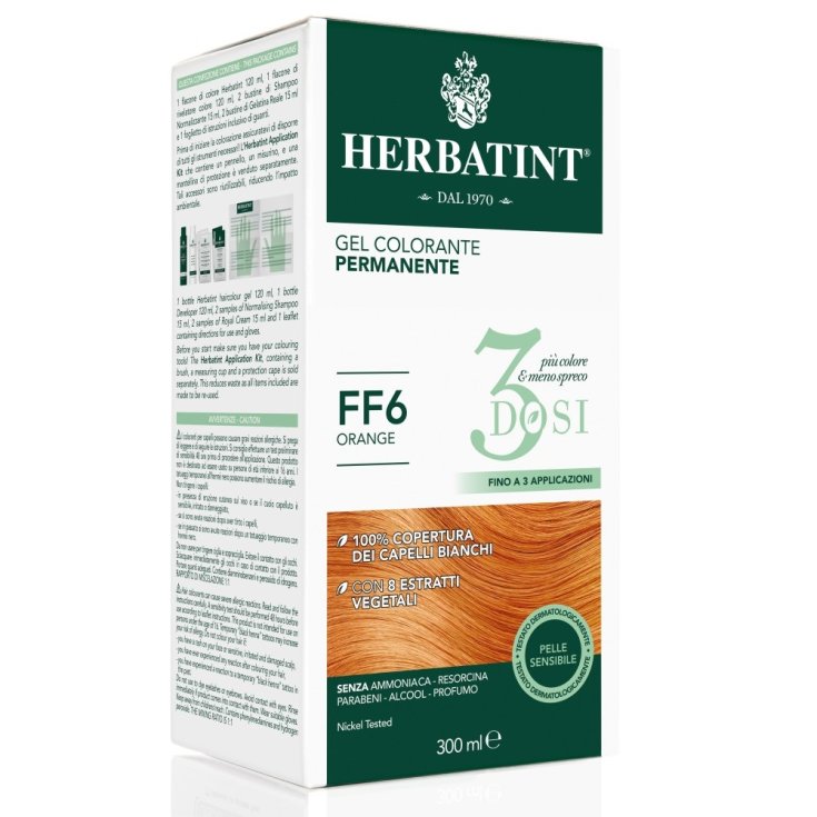 Herbatint Permanent Hair Color Gel Hair Dye 3 Dosen Ff6 Orange 300ml