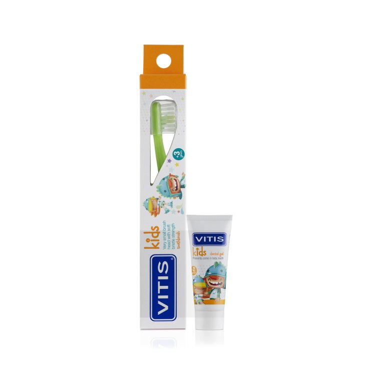 Vitis® Kinderzahnbürste + Dentaid Zahnpasta Gel 8ml
