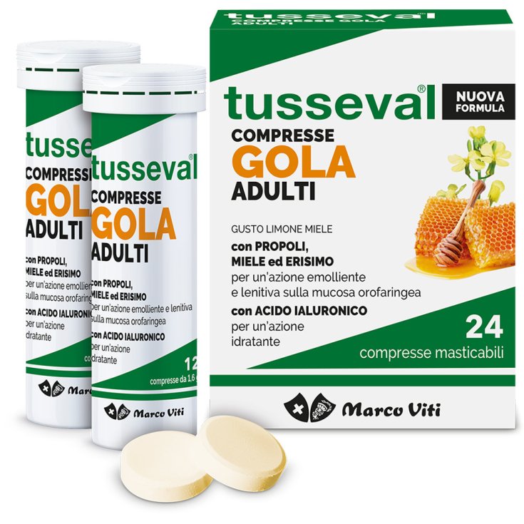 Tusseval THROAT Erwachsene Marco Viti 24 Kautabletten