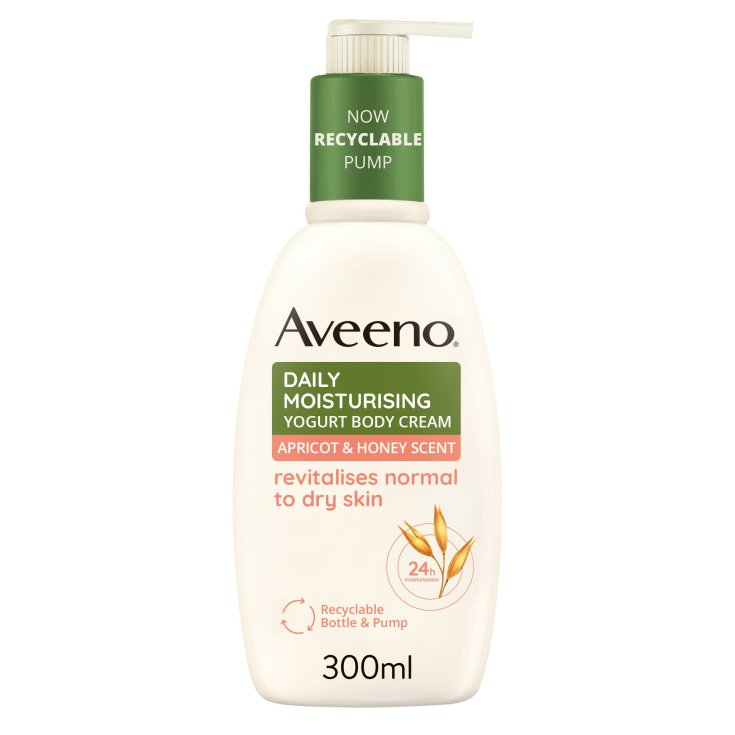 Tägliche feuchtigkeitsspendende Körpercreme mit Aveeno Joghurt 300 ml Aprikosenhonig