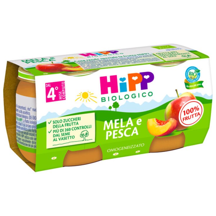 Bio Apfel und Pfirsich HiPP 2x80g