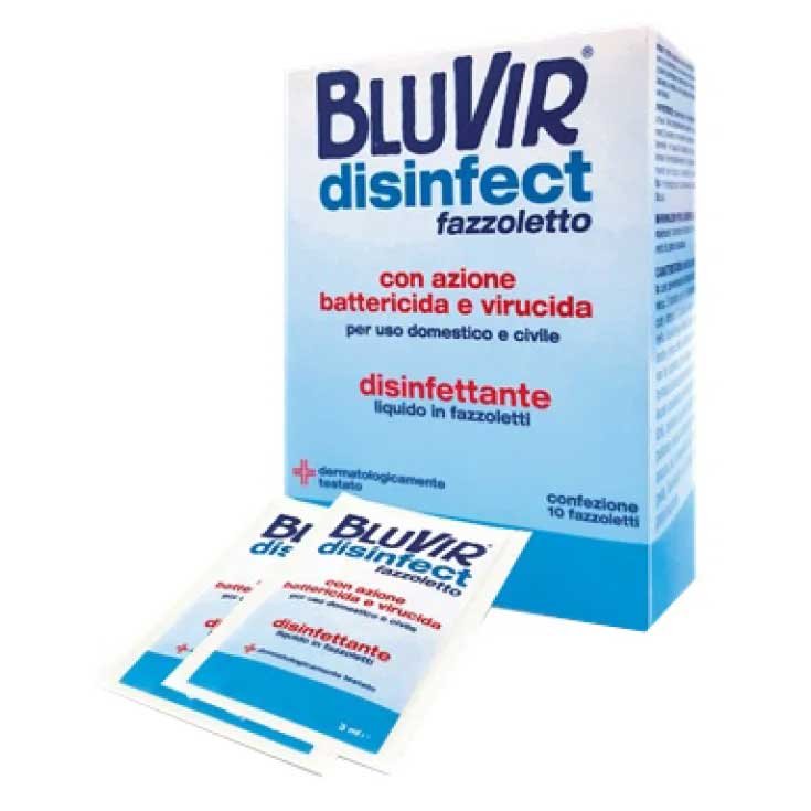 BluVir Desinfect Bakterizide und Viruzide 10 Desinfektionstücher
