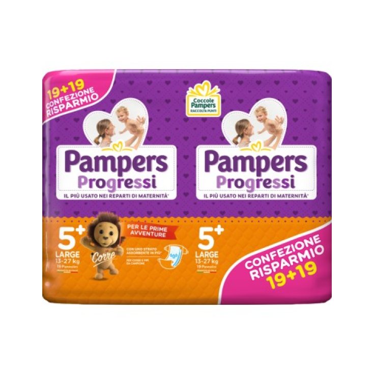 Pampers Progressi Größe 5+ GROSS (13-27 kg) 38 Windeln