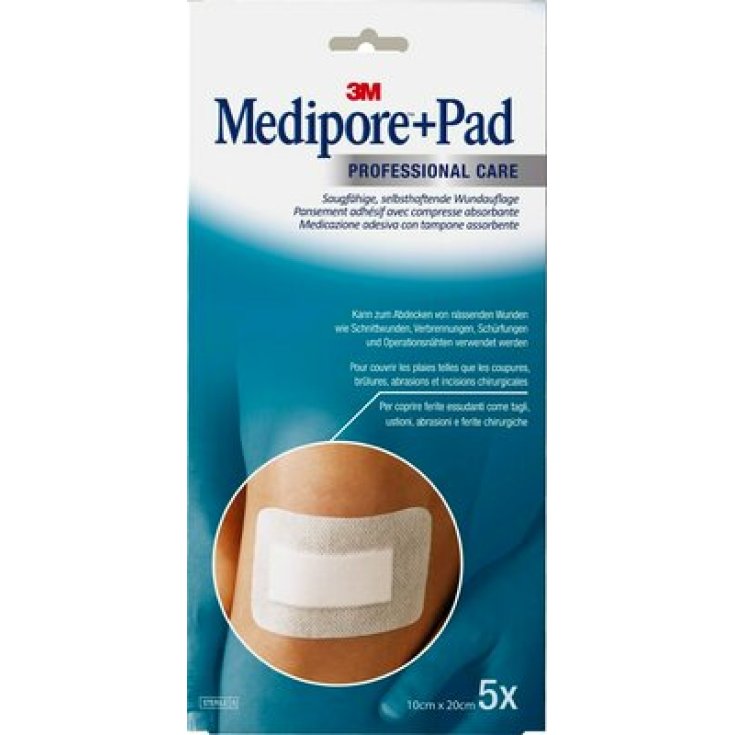 MEDIPORE+PAD MED 10X20CM 5PZ