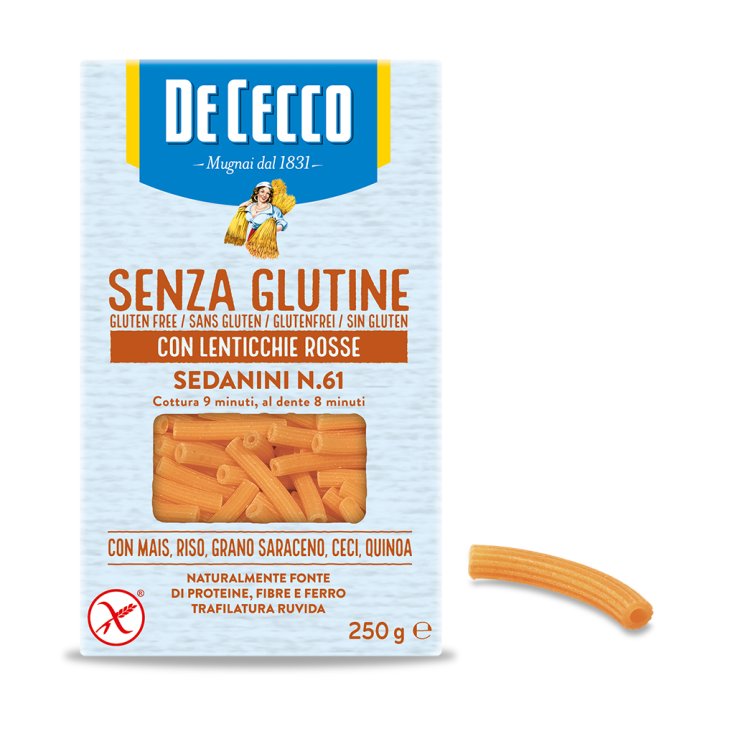 Sedanini Nr. 61 mit roten Linsen glutenfrei De Cecco 250g