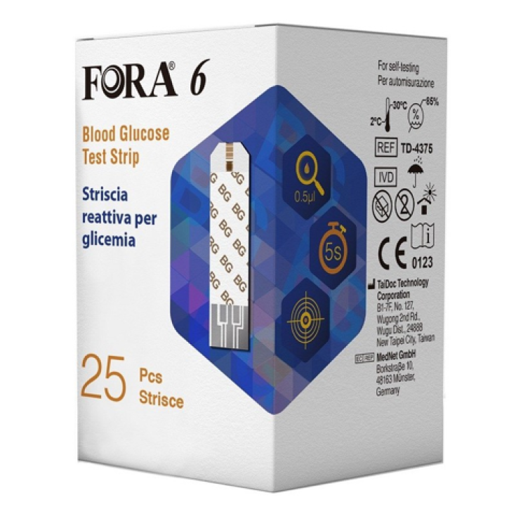 Fora 6 Connect 25 Blood Glucose Reactive Strips