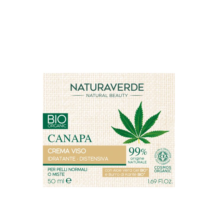 BIO Hanf NATURAVERDE Entspannende feuchtigkeitsspendende Gesichtscreme 50ml