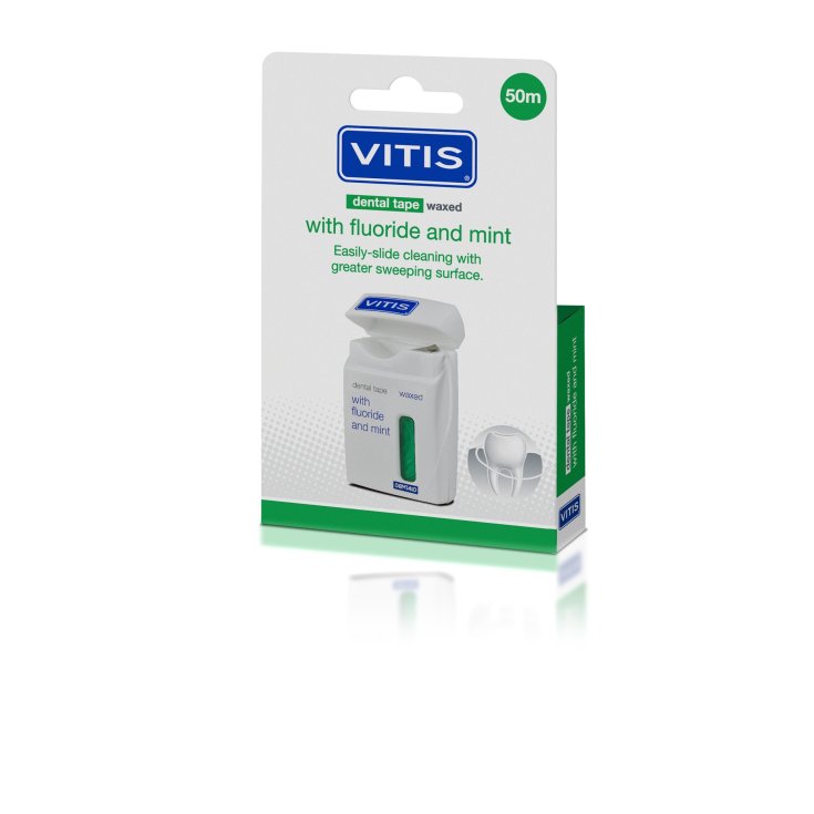 VITIS® DENTAL BAND MIT FLUOR & MINT ZAHNWACHS 50mt