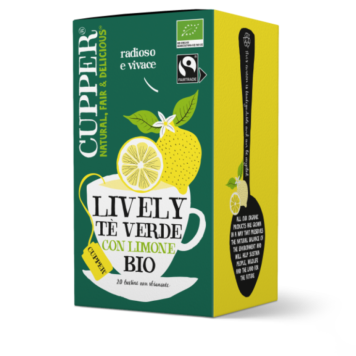 Lebhafter grüner Tee mit Zitrone Bio Cupper 20 Sachets