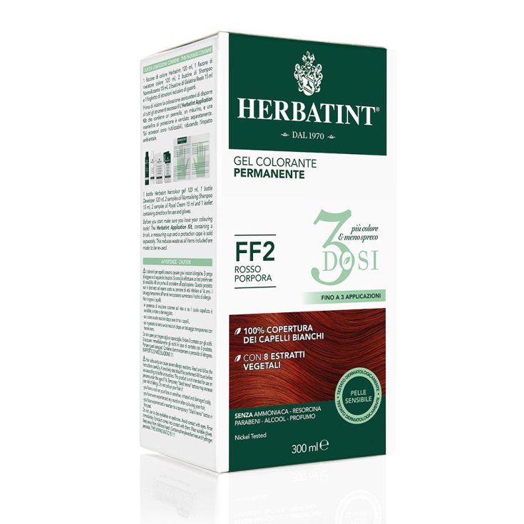 Permanentes Farbgel 3 Dosen Herbatint FF2 Rot Violett 300ml