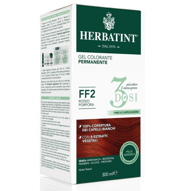 Permanentes Farbgel 3 Dosen Herbatint FF2 Rot Violett 300ml