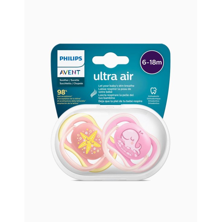Ultra Air Philips Avent 6-18m 2 Pink Fantasy Schnuller