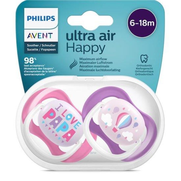 Ultra Air Animals Philips Avent 6-18M 2 Pink Fantasy Schnuller