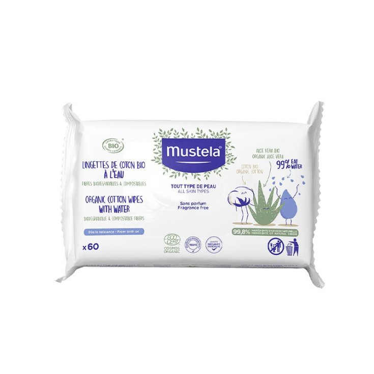Mustela® Bio-Baumwoll-Wassertücher 60 Stück
